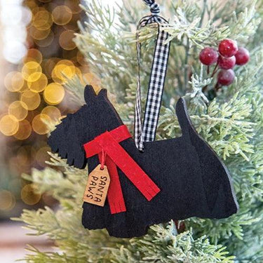 Santa Paws Scotty Dog Ornament - The Fox Decor